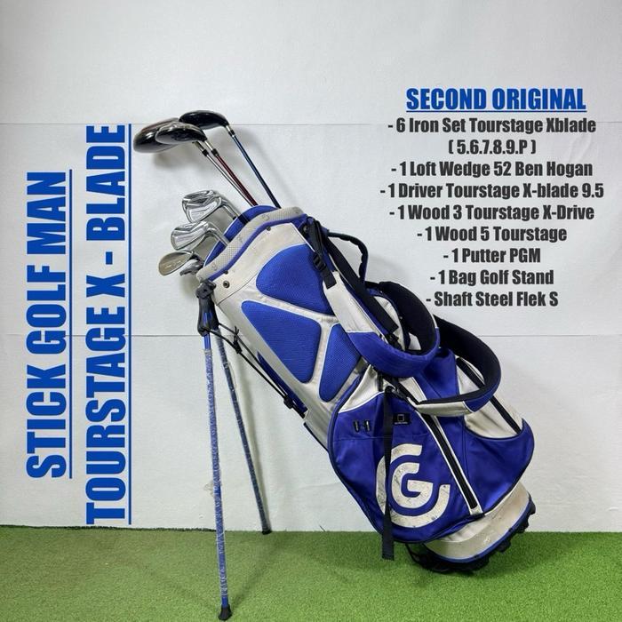 Stick Golf Man Original Lengkap Bridgestone Tourstage Xblade 705 Shaft Stell Fullset Bag Golf
