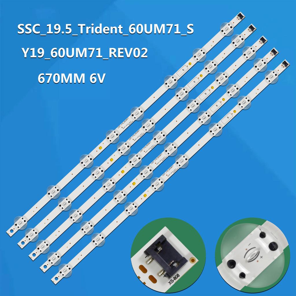 5pcs/set LED Backlight Strip For 60UM6900PUB 60UM7100PVB 60UM7100PLF IT_Y19_60UM71 60UN71006LB