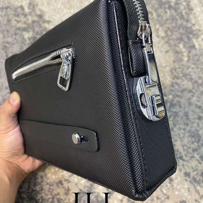 Tas Tangan Pria Clutch Lacoste Pria Hitam / Handbag Lacoste /Tas Tangan Lacoste