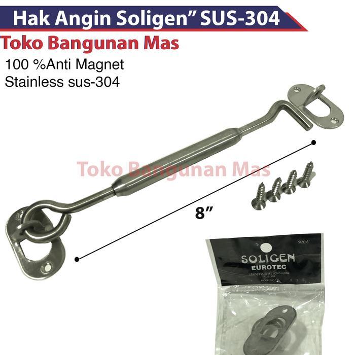 Hak Angin Stainless SUS-304 Soligen 8" / Cantolan jendela Stainless 8" Tools