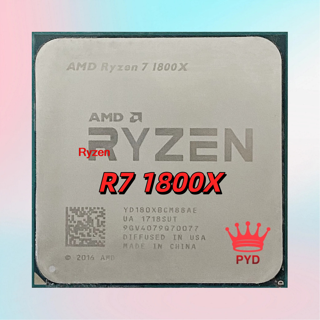 AMD YD180XBCM88AE Used Ryzen 7 1800X R7 1800X 3.6G 95W CPU Socket AM4 L3/16M Eight-Core