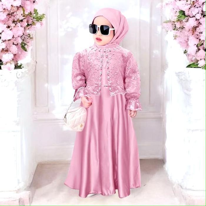 Gamis Nagita Kids Dress Brokat Anak Perempuan / Dress Anak Perempuan / Gamis Anak Perempuan / Gaun