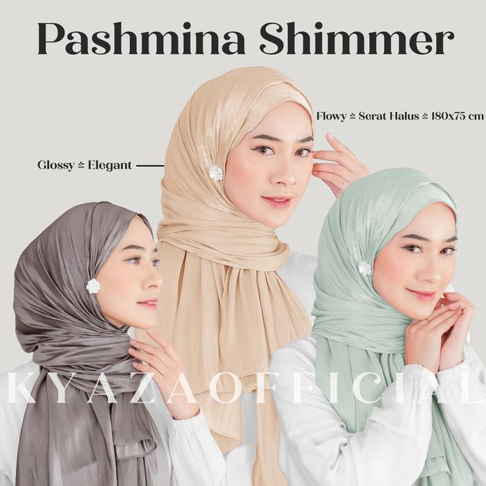 Kyaza Pashmina Shimmer Silk Luxury Hijab Shimmer Pashmina Shimmer Panjang Muslim Kerudung Wanita