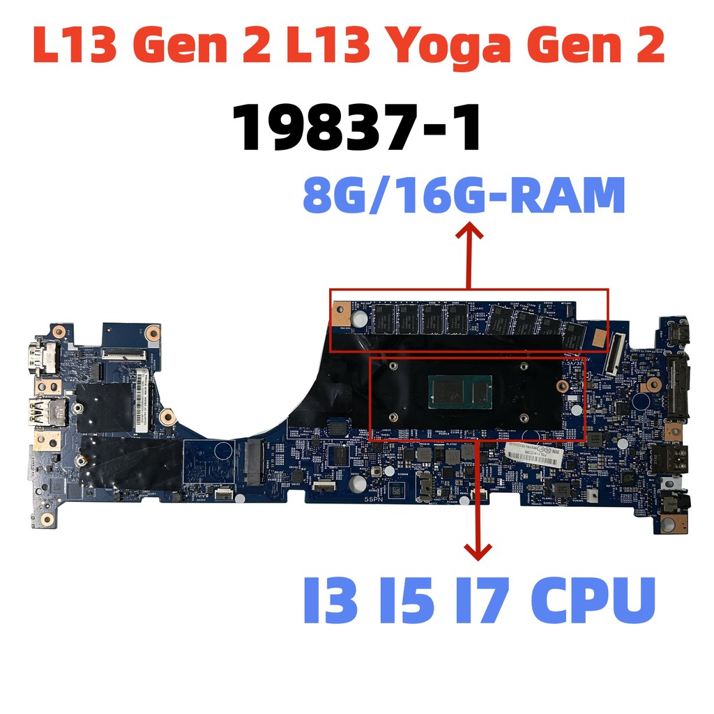 19837-1 For Lenovo Thinkpad L13 Gen 2 L13 Yoga Gen 2 Laptop With I3 I5 I7 CPU 8G/16G-RAM DDR2 100%