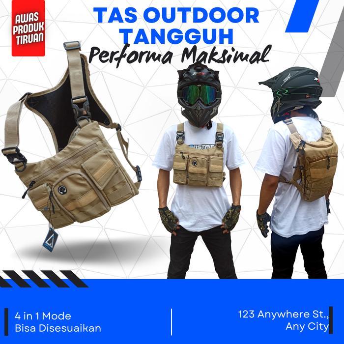 Waistbag Minimalis Tas Dada Pria Tactical Army Gen 3Xy Depan Belakang Bisa Selempang