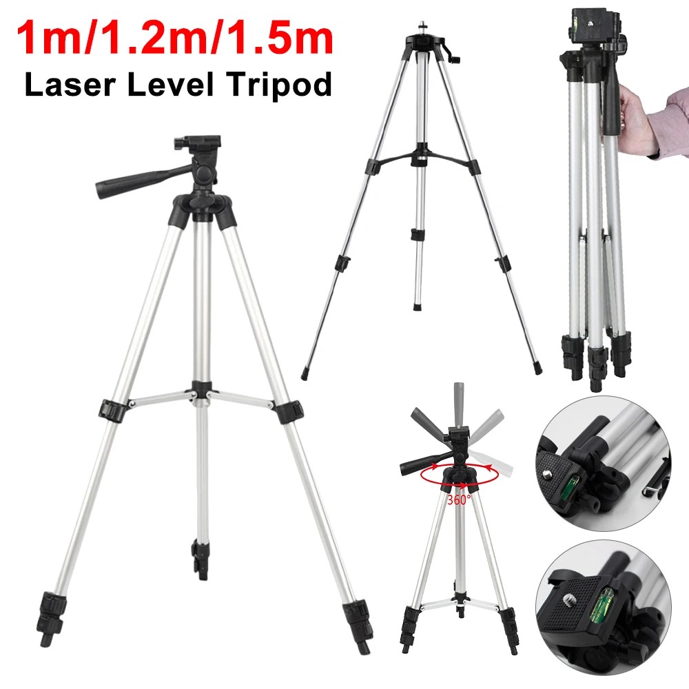 1M/1.2M/1.5M Laser Level Tripod Adjustable Height Level Tripod Bracket Aluminum Alloy Tripod Stand