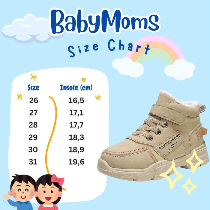 Babymoms - Freebox Sepatu Sneakers Boots Anak Laki Laki Fashion Kids Shoes Martin Bbsa014 Kaki