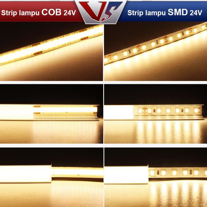 Lampu Strip Led Cob 24V 5 Meter Selang Pita Hias Flexible 10M Lampu hias Kuning Putih White