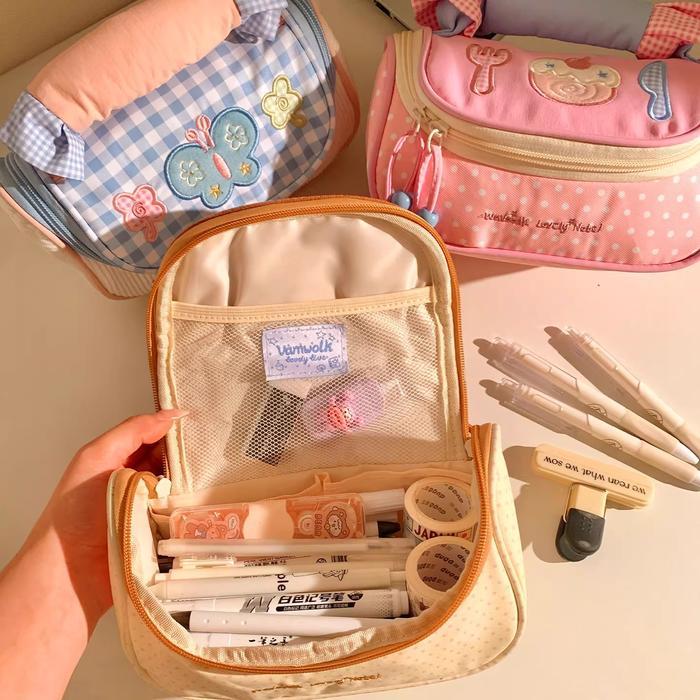 CHIYUM Tas Make Up Wanita Dopamine Terbaru Penyimpanan Genggam Tas Kosmetik Cewek Aesthetic Banget