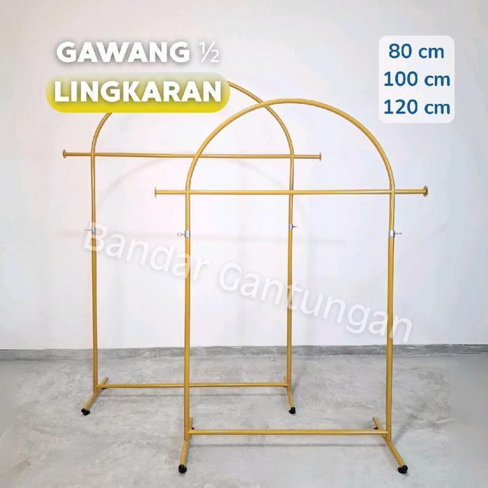 Gawang Baju Gold / Emas Standing Rak Baju Gantungan Baju Besi-BH