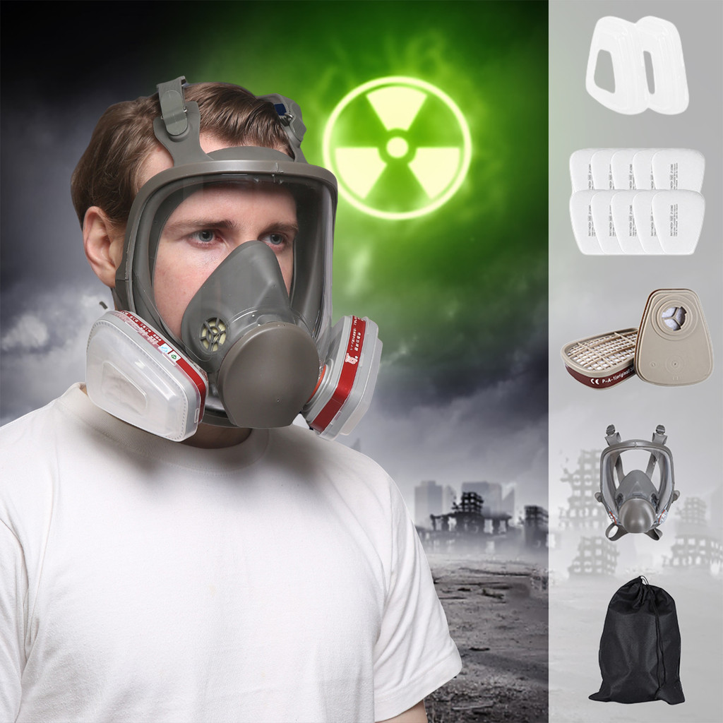 Full Face Respirator Gas Mask Reusable Respirator Mask Full Respirator Face Cover Dust Mask for