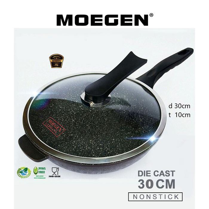 Original Moegen Germany Panci Wajan Moegen Wok Pan 30Cm Marble Granite Series Original Aluminium