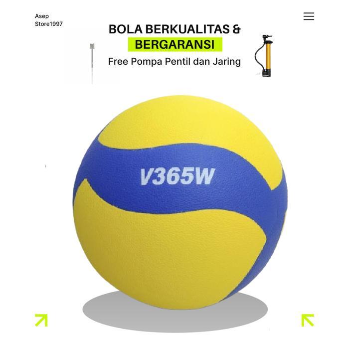 Mikasa, Bola Voli Type V365W Grade Original Ball Outdoor Volley Free Pompa