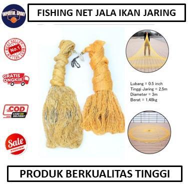 Fishing Net Jala Ikan Jaring Lempar Tanpa Ring Nelayan - JARING BAGUS