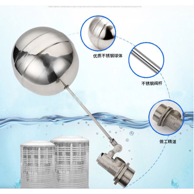 1 Set DN15 DN20 DN25 DN32 DN40 DN50 Stainless Steel Float Ball Valve High Pressure Automatic Water