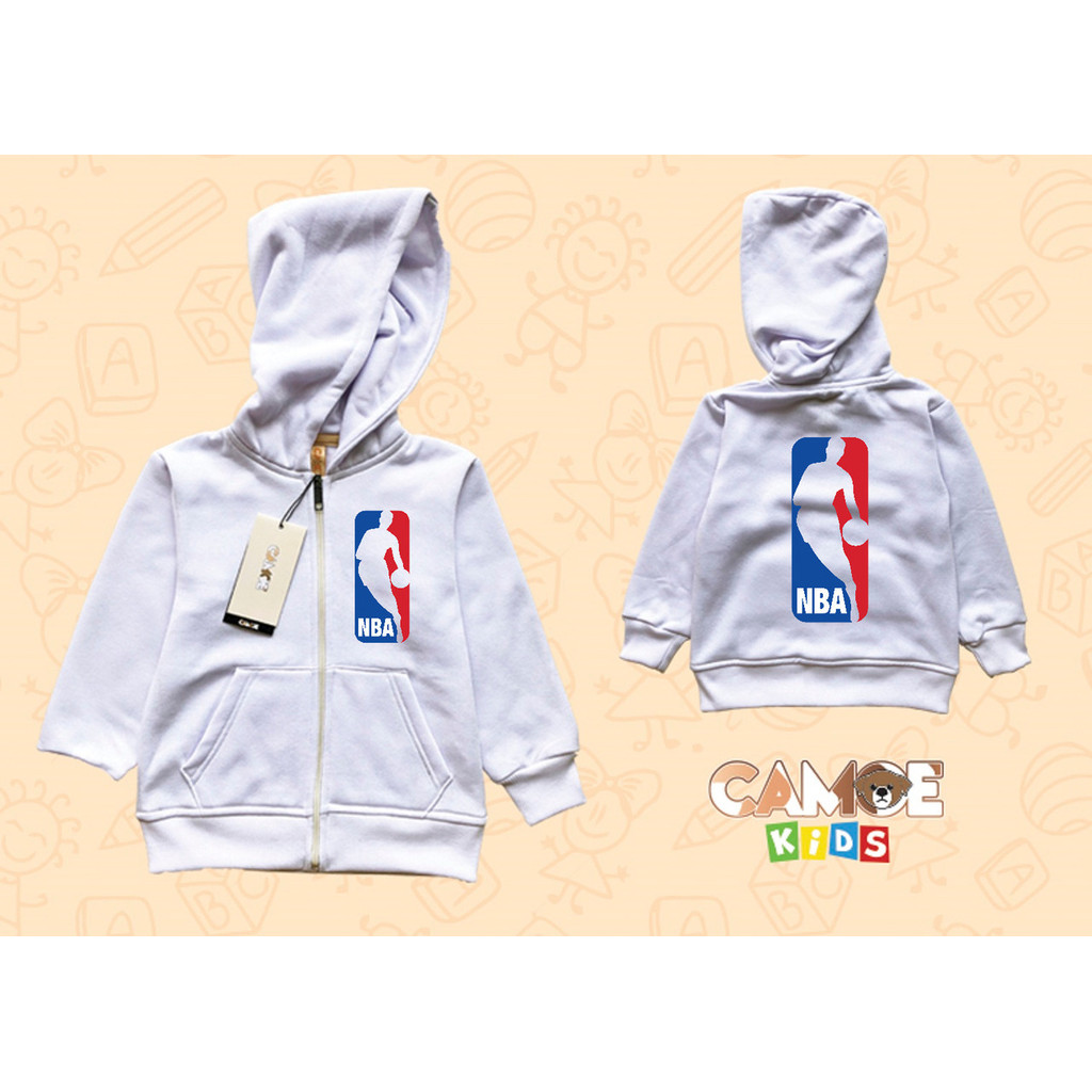 Jaket Hoodie Zipper Anak KIDS NBA logo