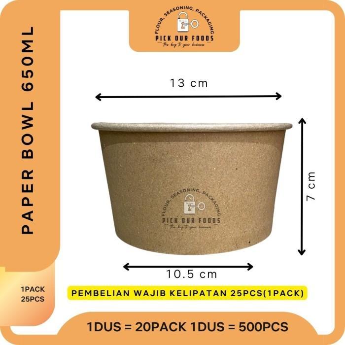 [ AL AMIN ] [1PACK] Paper Bowl Craft 800ml Paper Bowl 800 ml COKLAT Rice Bowl Craft 800ml Kraft