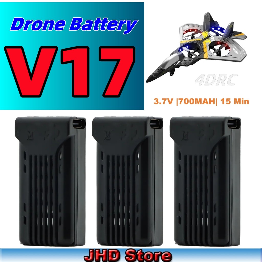 Baterai Pesawat RC JHD Original 4DRC V17 untuk Aksesori Pesawat 4D-V17 dan 4DRC, Kompatibel dengan M