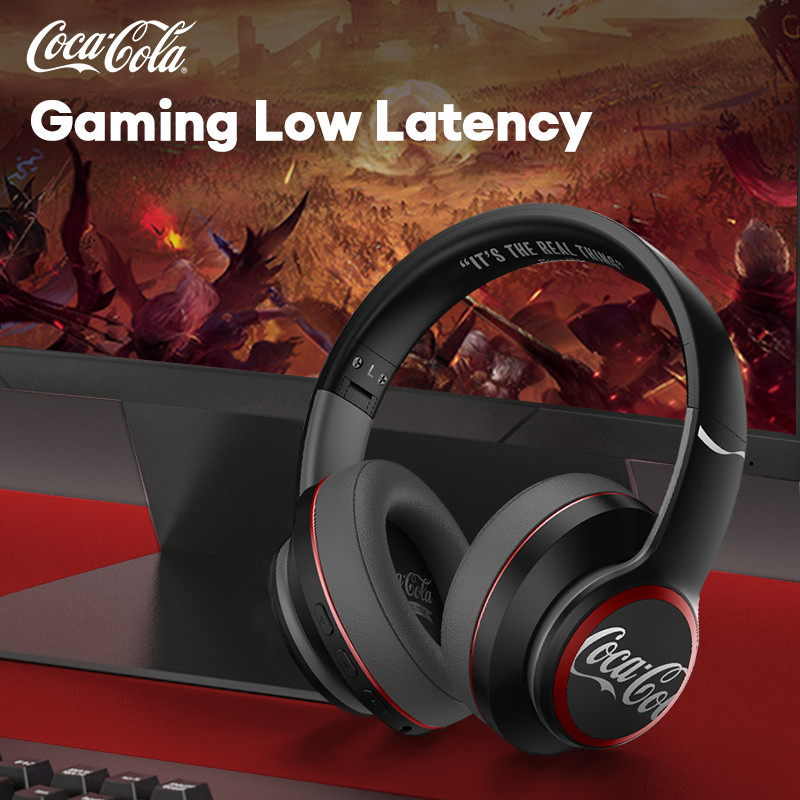 MINISO Coca-Cola T05 Bluetooth 5.3 Headphones Foldable Headset Gaming Low Latency Earphones Sport Ea