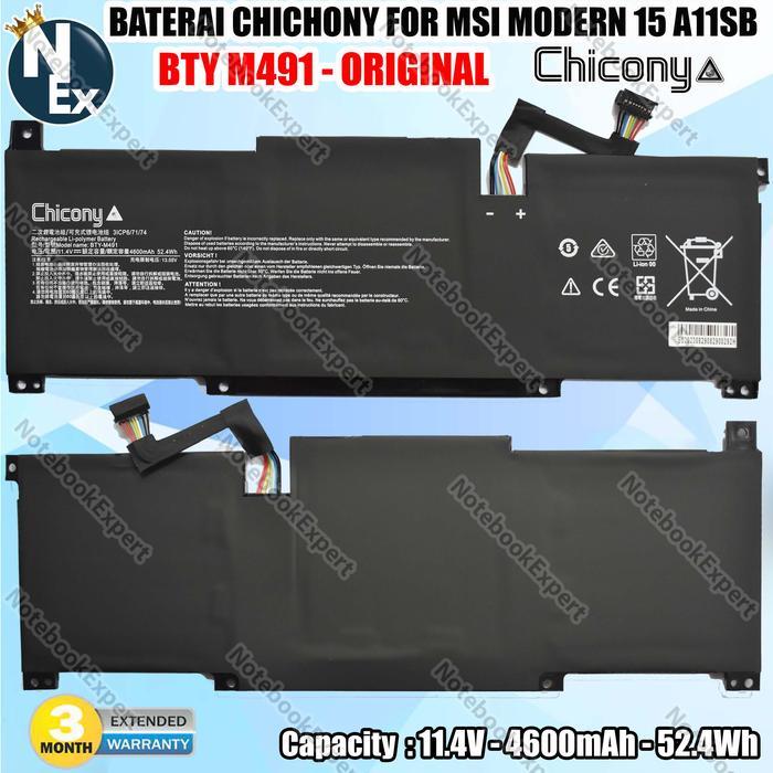 CHICHONY BATERAI BATTERY MSI MODERN 15 A11SB BTY M491 - ORIGINAL
