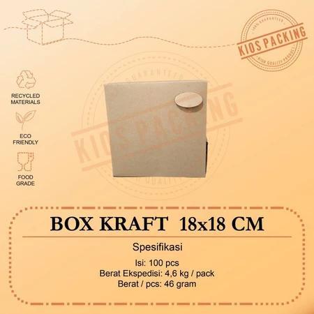 Box Kraft 18x18 Kotak Nasi Dus Kemasan Kue Makanan 18 x 18 Coklat