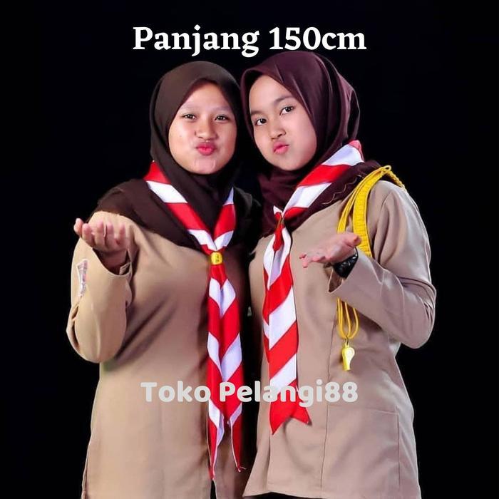 Kacu Pramuka 150cm Hasduk Dasi Setengah Leher Pramuka Panjang Penegak Pembina Merah