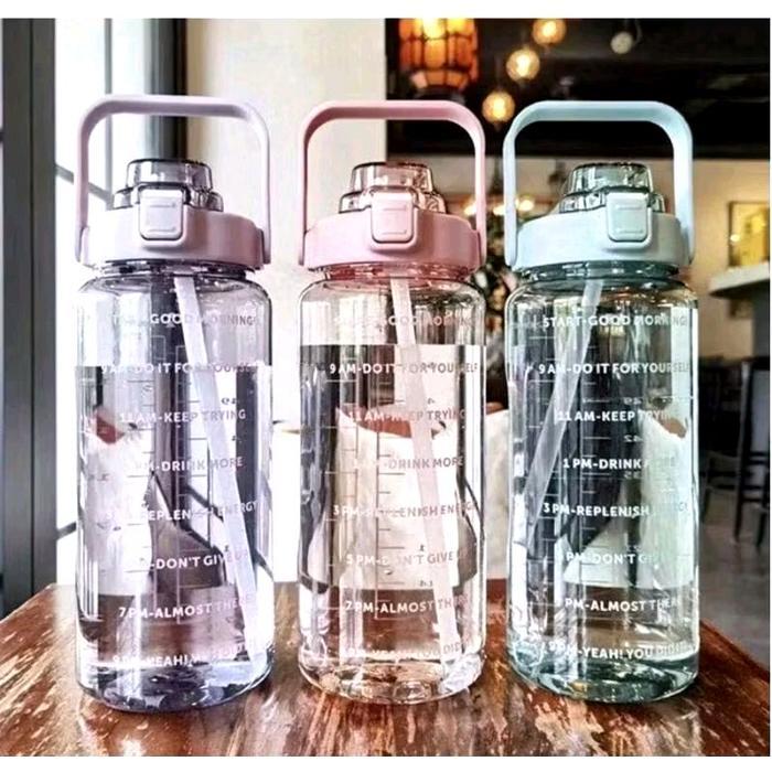 B( B95 ) BOTOL MINUM KOREA VIRAL TUMBLER MOTIVASI MINUM 2 LITER