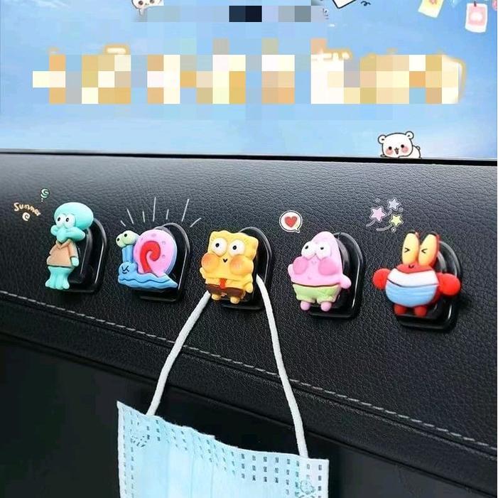 MINI CAR HOOK Gantungan Mini Karakter Kartun Gantungan Mobil Cantolan Serbaguna