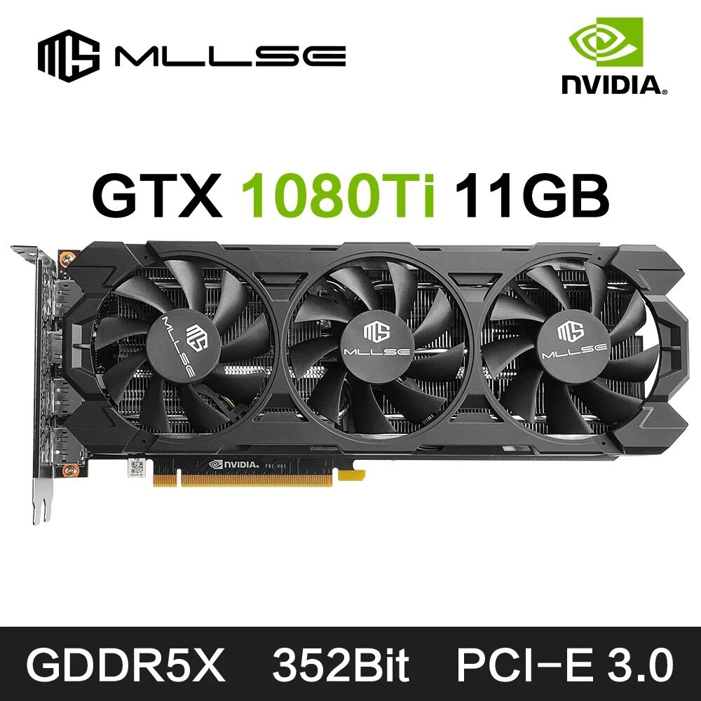 STOK TERBATAS  MLLSE Geforce GTX 1080Ti 11GB Gaming Graphics Card GDDR5X 352Bit PCI-E 3.0×16 6+8Pin 