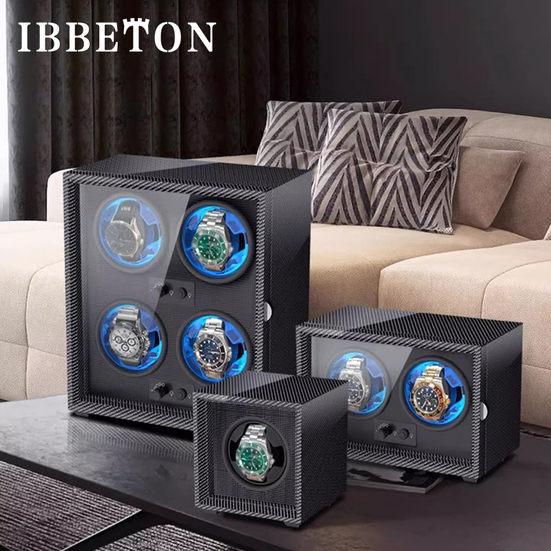 brand spot automatic winding watch winder 1/2/4slot watch box MQ-S model carbon fiber color