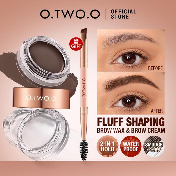 O.TWO.O 2-in-1 Eyebrow Color Locking FLUFF SHAPING BROW WAX & BROW CREAM 3D WildEyebrows 65g