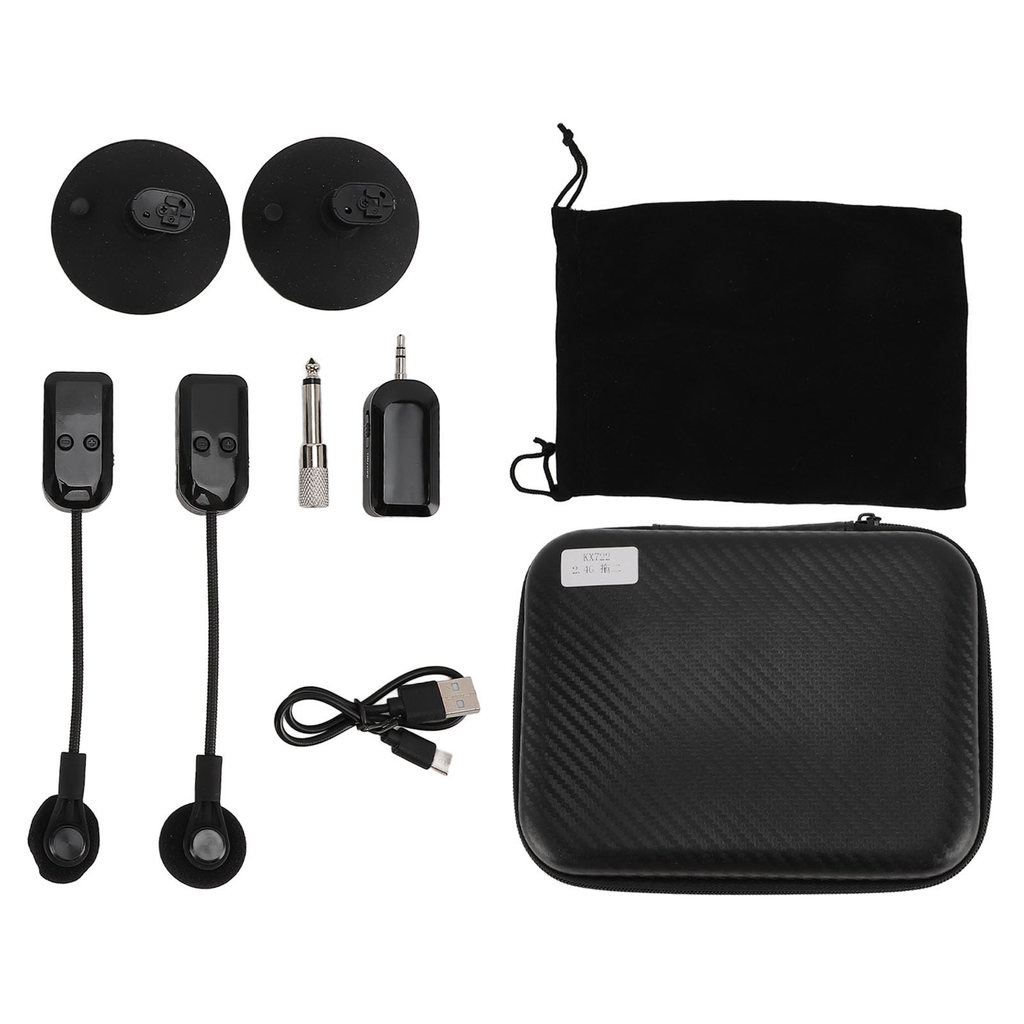 Wireless Flute Microphone Saxophone Microphone for Performance Brass Mic 2.4G Wireless 360 Rotation