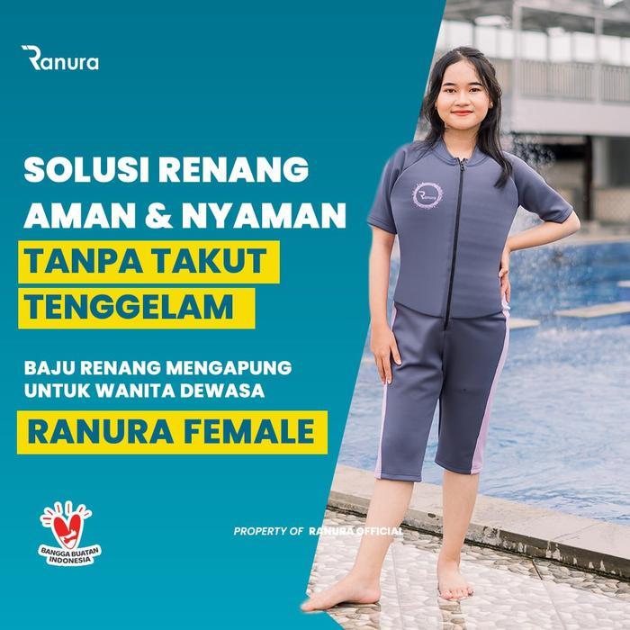 Baju Renang Pelampung Wanita Ranura Scuba Import Premium Female Grey Purple Air Sport