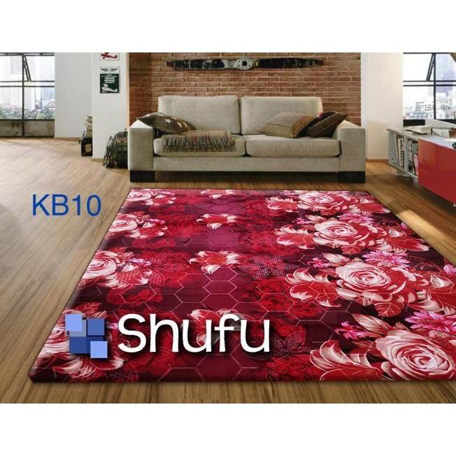KARPET MALAYSIA SHUFU UKURAN 190X220CM KETEBALAN 18MM MOTIF KEMBANG Bunga,Shufu, Karpet shufu