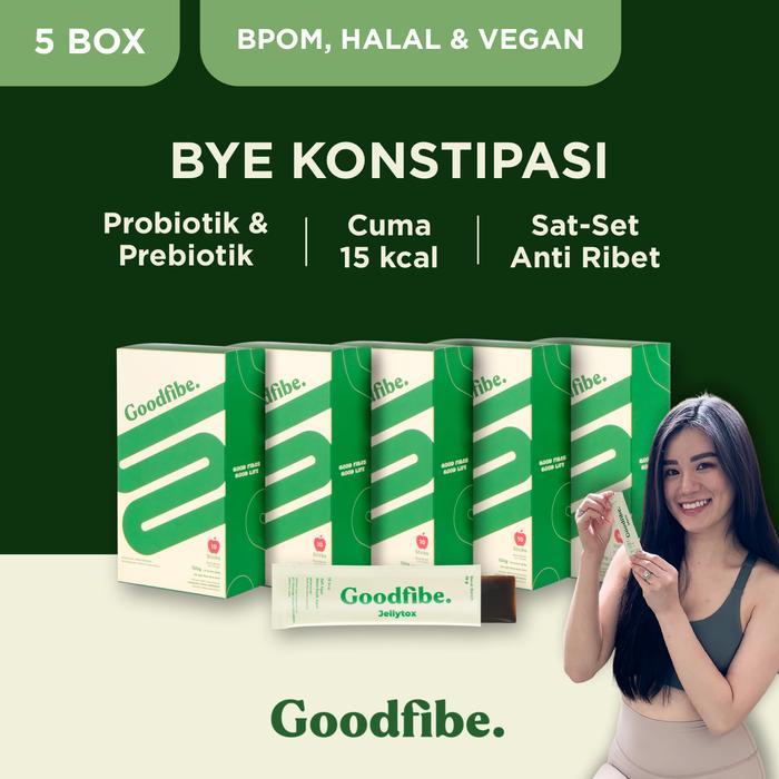 Goodfibe Jellytox - Probiotik Fiber Jelly [ 5 Box ] Melancarkan Pencernaan & BAB