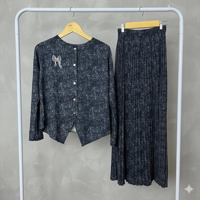 CAFAYA Setelan Wanita Kekinian OOTD Berhijab Oneset Rok