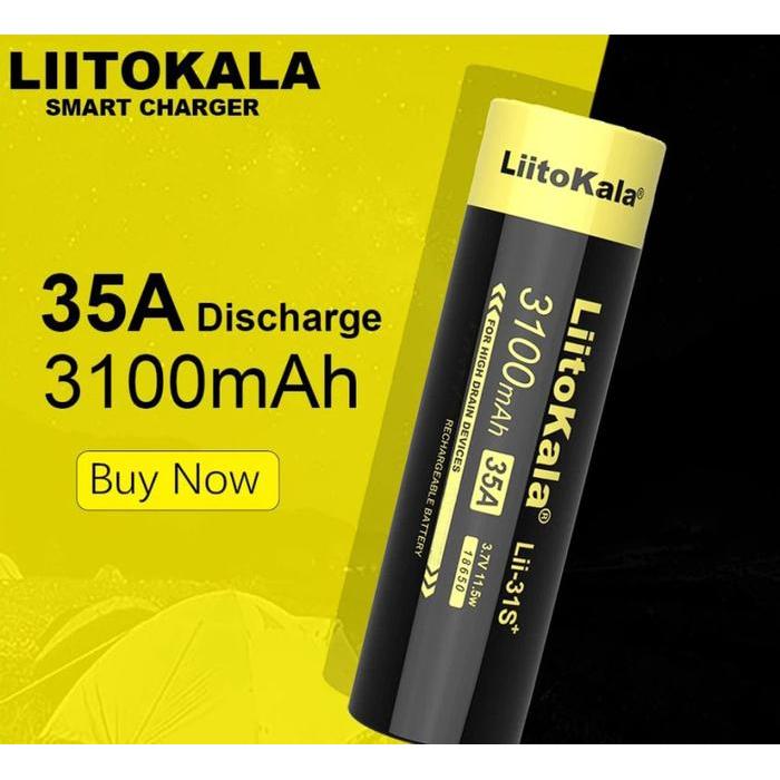 TERLARIS Liitokala 18650 Discharge 35A 3100 Mah Battery High Drain SALE