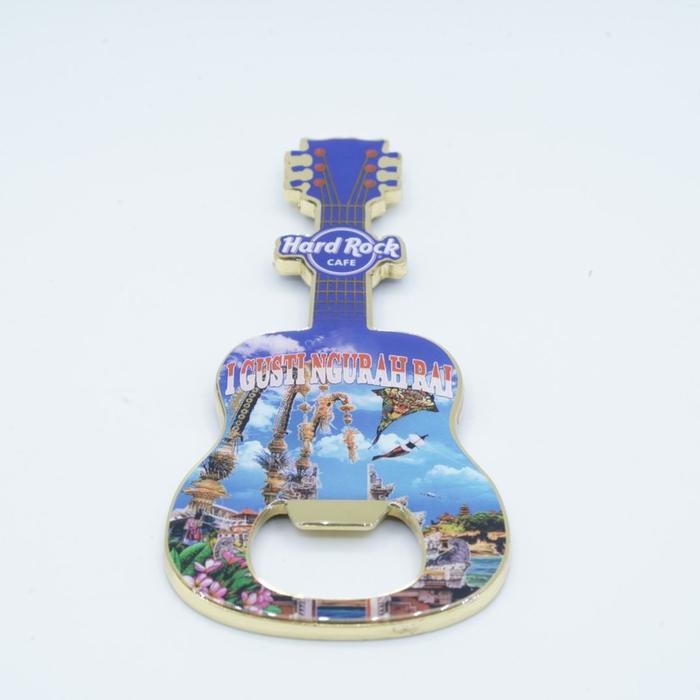 Hard Rock Cafe I Gusti Ngurah Rai Bali Indonesia Guitar Magnet V2 Bottle Opener Original Merchandise