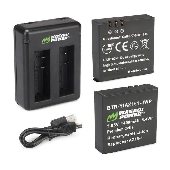 Wasabi Power Battery & Charger KIT for Xiaomi YI 360 VR YI360 YI360VR 360VR Baterai Kamera Action