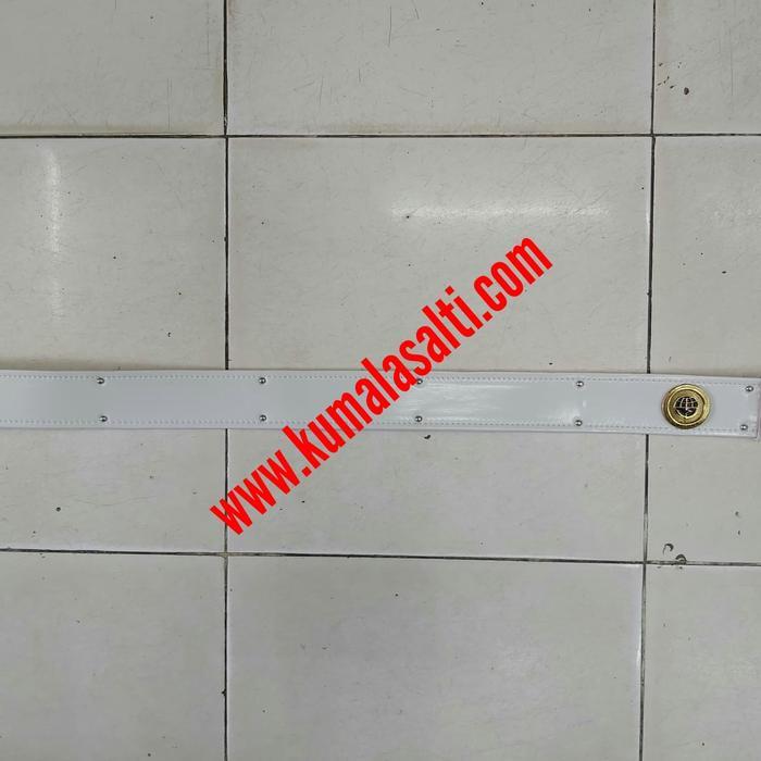 Sabuk Pria Kopel Dishub Kulit Kilap Putih