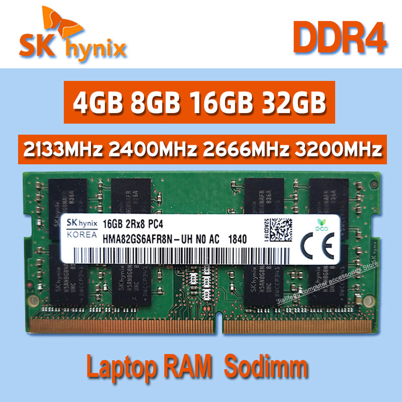 SK Hynix RAM DDR4 4GB 8GB 16GB 32GB 2133MHz 2400MHz 2666MHz 3200MHz Laptop Memory 1Rx8 2Rx8 1Rx16