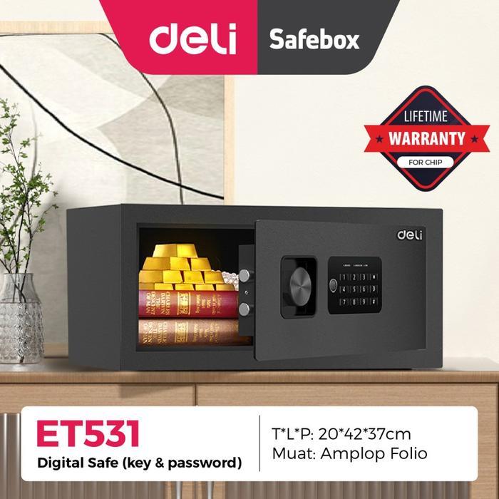 Deli Safe Box - Brankas Digital ET531 brankas dokumen brankas uang Black