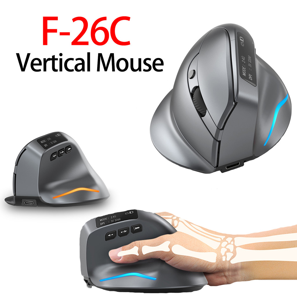 ZELOTES F-26C F35 F36 F17 Ergonomic Vertical Mouse 2.4G Wireless Gaming Mice USB Optical Mouse
