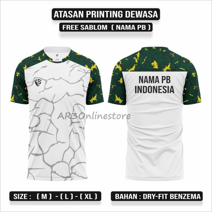 ( FREE SABLON NAMA+NAMA PB ) Kaos olahraga printing pria/wanita kaos badminton bulutangkis voli