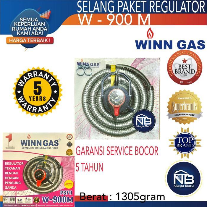 Paket Selang Gas + Regulator Winn Gas Psfr W-900M Pasti Ori