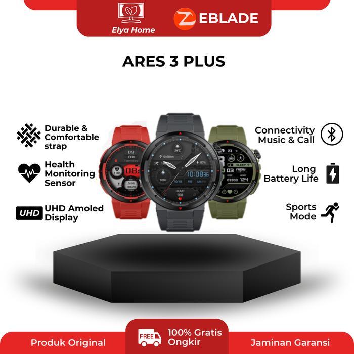 Terlaris Best Quality 100% Original Smartwatch Zeblaze Ares 3 Plus 1.43'' Hd Amoled Display