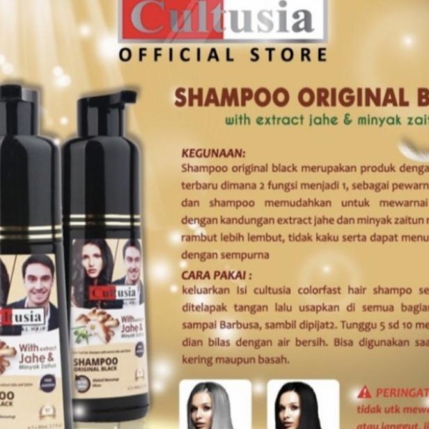 Cultusia Shampo Penutup Uban Extract Kering Hitam Black Penghitam Zaitun Sampo Cultusia Uban Terbaru