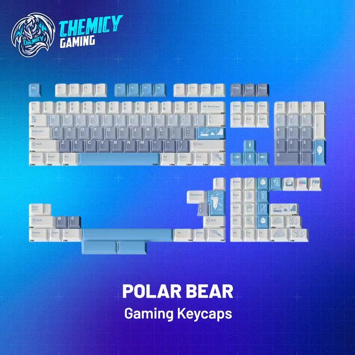 FBB Polar Bear PBT Sublimation 145 Set Keycaps Cherry Profile