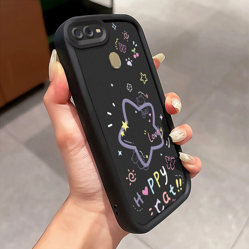 Casing Hp OPPO A7 OPPO A5s OPPO A12 OPPO A12S A11k Case Lucky Stripe Star Kasing silikon Cesing bagu