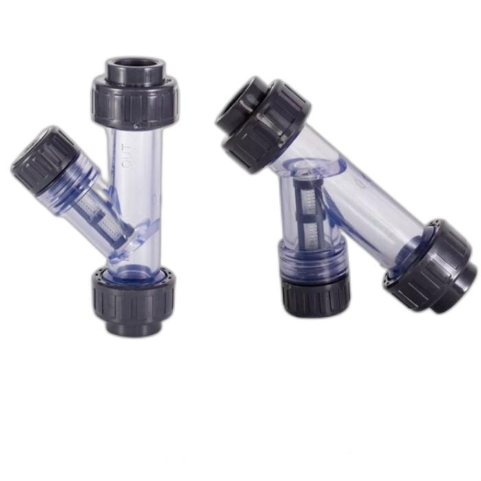 Y Strainer PVC 1/2 inch JIS Clear Y Strainer Double Union PVC JIS 1/2 inch Clear Y Strainer PVC 1/2"